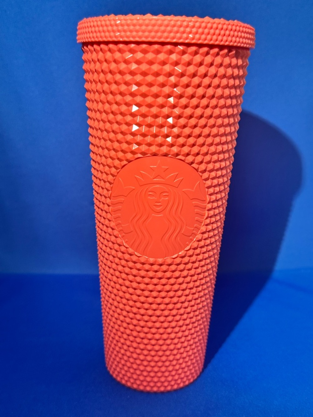 Starbucks studded tumbler Dragonfruit coral neon pink Summer 2022 24 oz no straw
